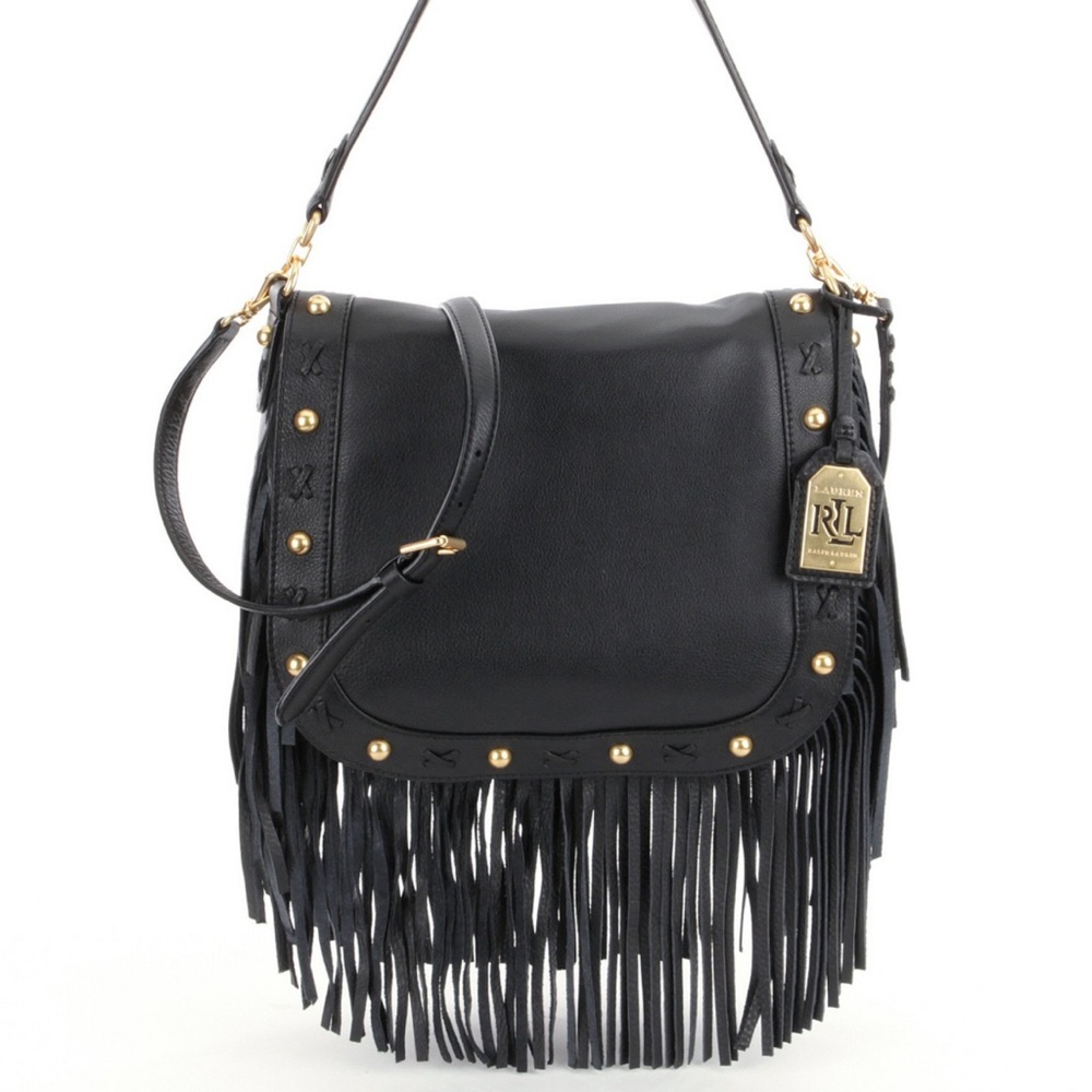 SOLD ❗️Lauren Ralph Lauren Black Fringe Crossbody Bag